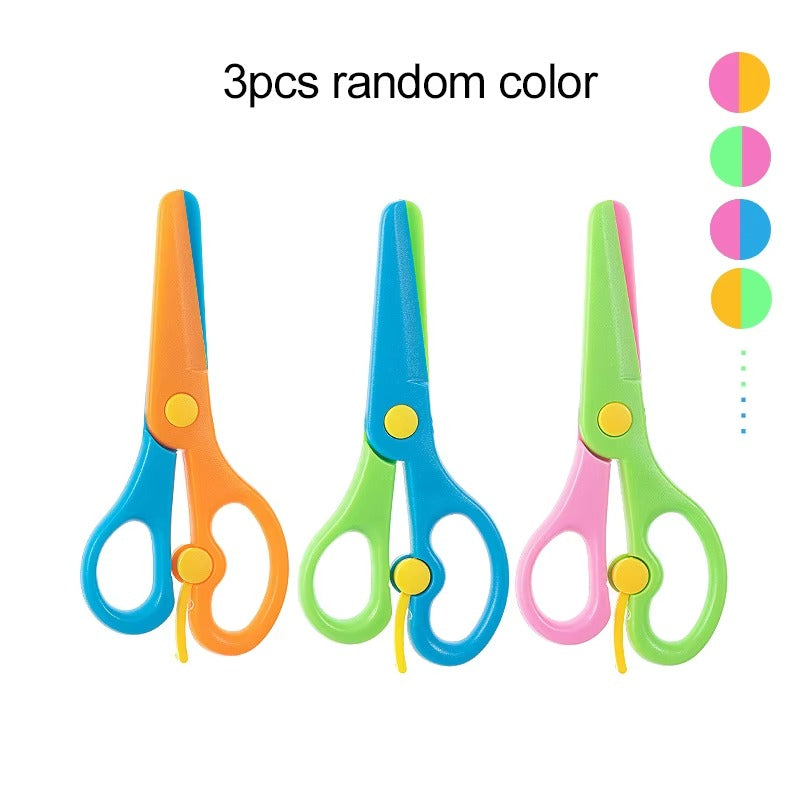 Plastic Scissors Double Color Splicing Handmade DIY Safe Scissors Office Art Supplies Student Specific Paper Cuttings Tools TMZ