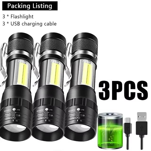 High Power Led Flashlights Very Strong Tactical Torch 6 Modes Rechargeable Camping Fishing Emergency Zoom Lantern