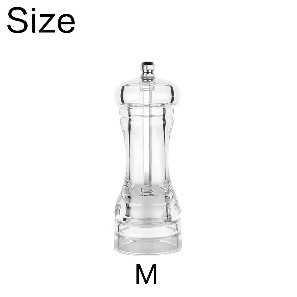 Acrylic Spice Mill Shaker Manual Pepper Grinder Salt Grinder Transparent Kitchen Grinding Tool 162/137/110mm