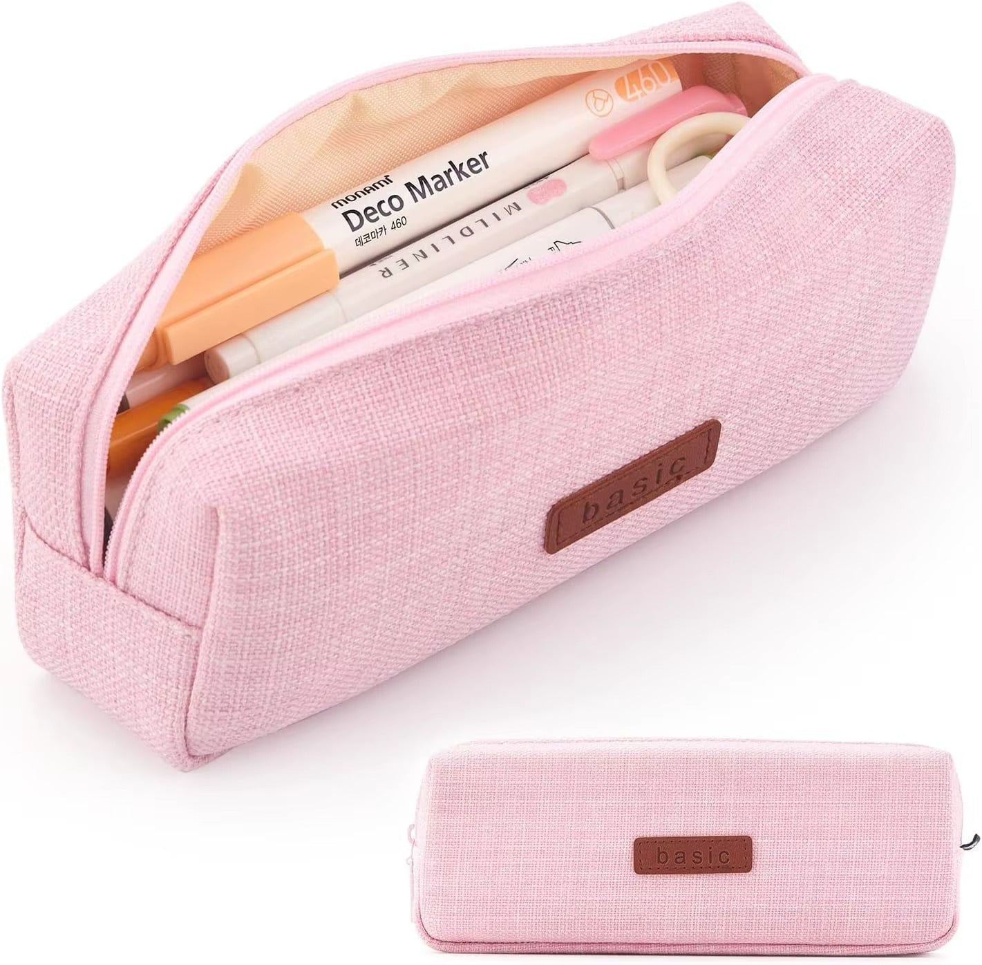 Canvas Pencil Case Student Pouch Coin Cosmetic Bag Office Stationery Organizer For Teen Girl Boy School Supplies