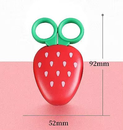 1 Pcs Cartoon Fruit Magnetic Tiny Scissors Child Manual Safety Paper Scissors Cute Strawberry Student Stationery